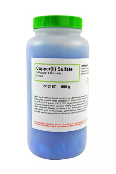 COPPER (II) SULFATE 5-HYDRATE L/G CRY 500G